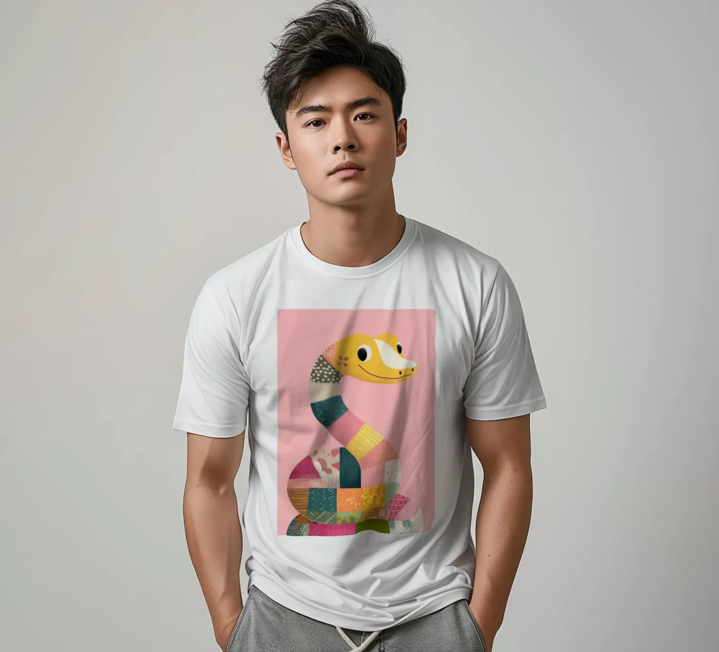 Patchy Python t-shirt van Kiara