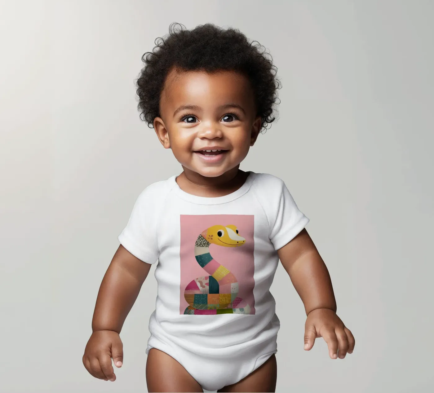Patchy Python Kurzarm Babybody von Kiara