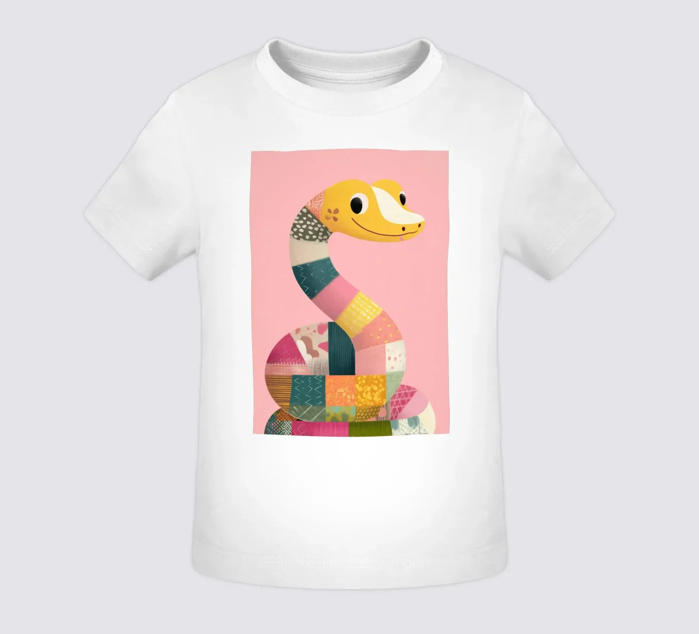 Patchy Python baby t-shirt by Kiara