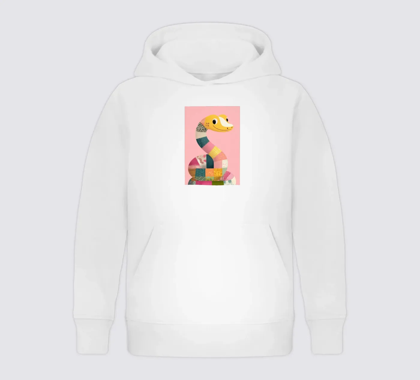 Patchy Python kids hoodie by Kiara