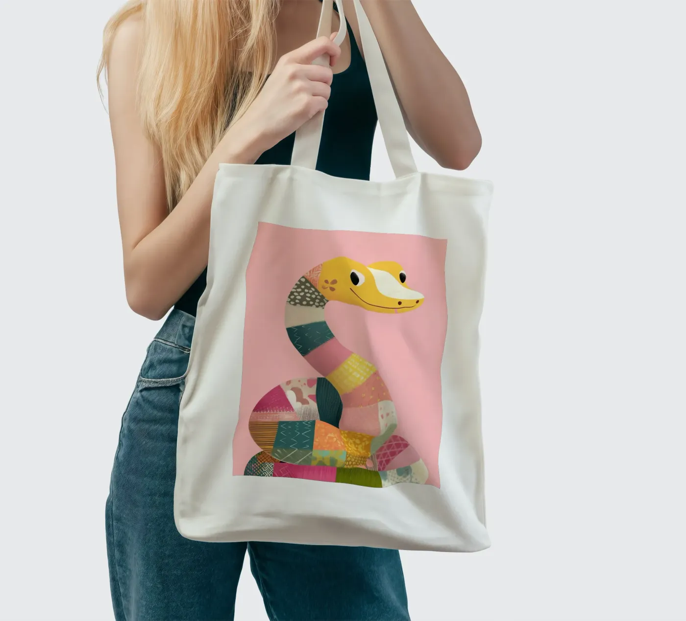 Patchy Python jute draagtas van Kiara