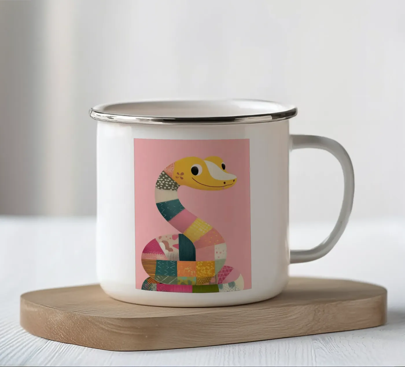 Patchy Python mug en émail de Kiara