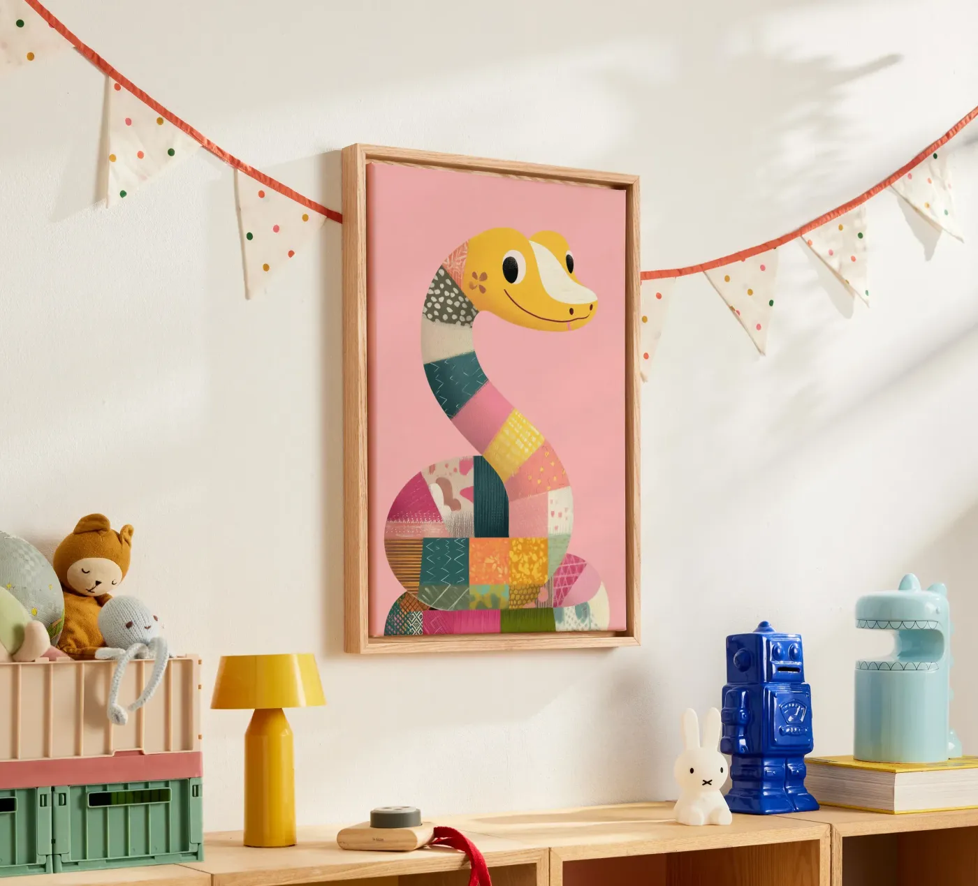 Patchy Python canvas van Kiara