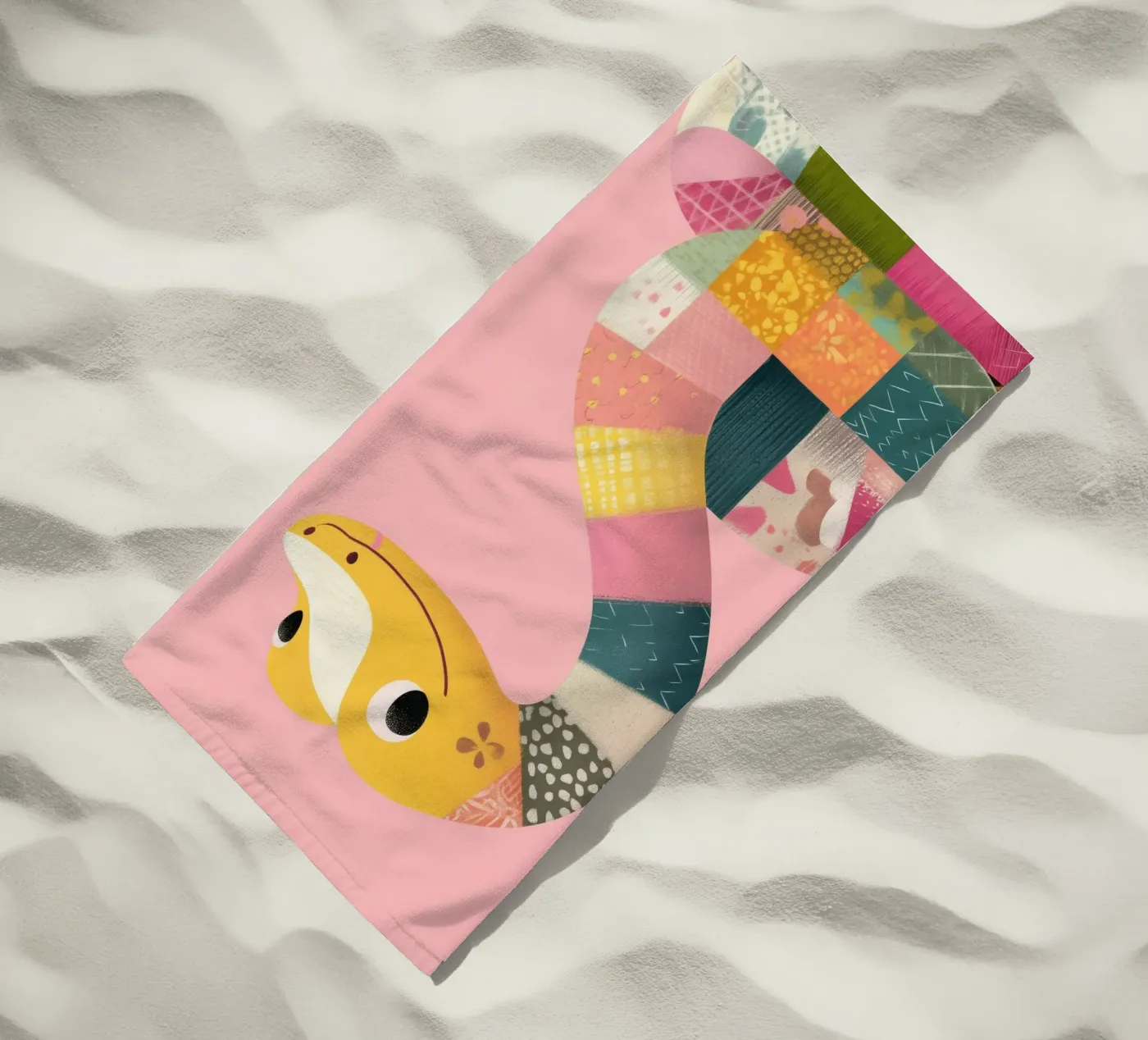 Patchy Python beach towel by Kiara