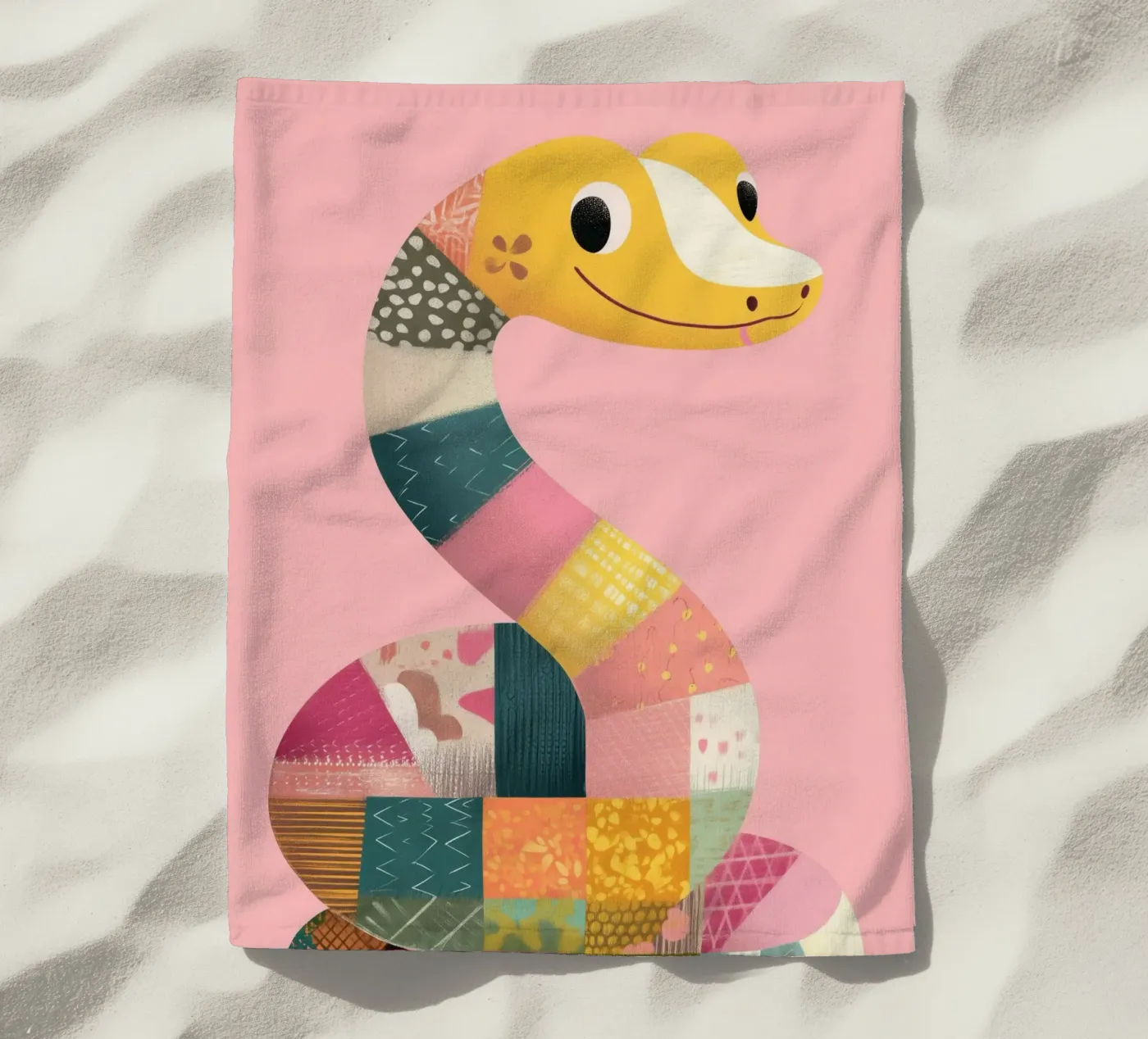 Patchy Python beach towel by Kiara