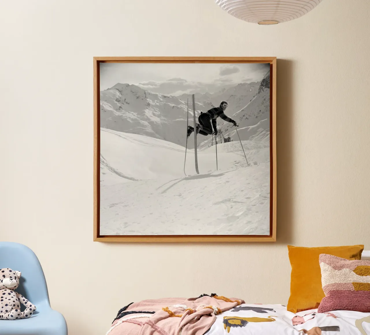 Sciatore professionista in posa perfetta tela con Cornice a cassetta da vintgeseyn