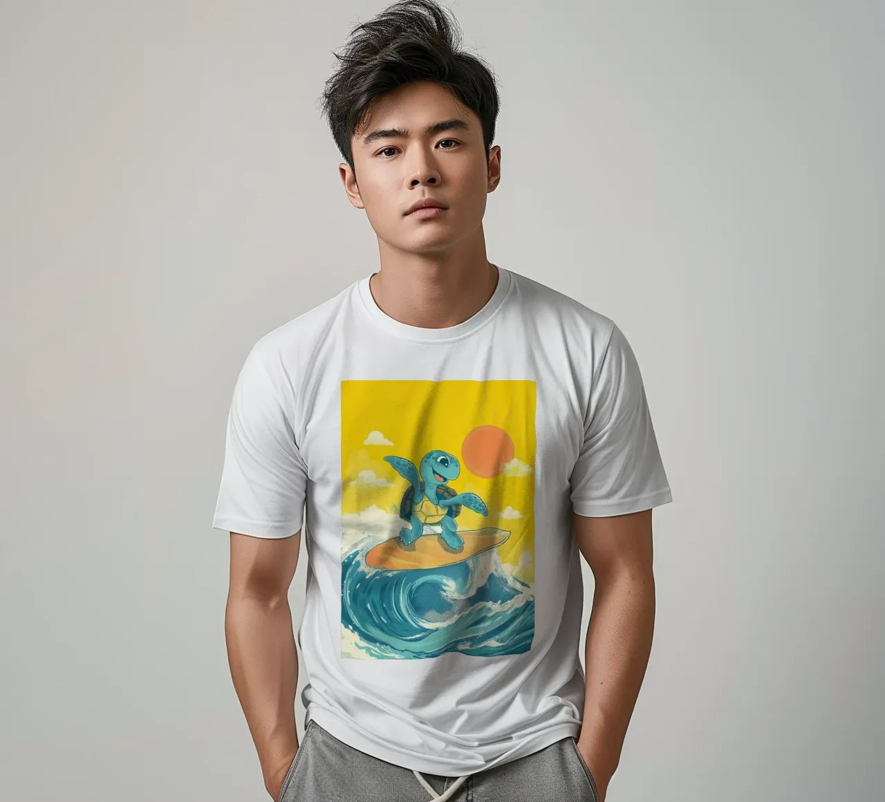 Surf's Up, Turtle! t-shirt by Kiara