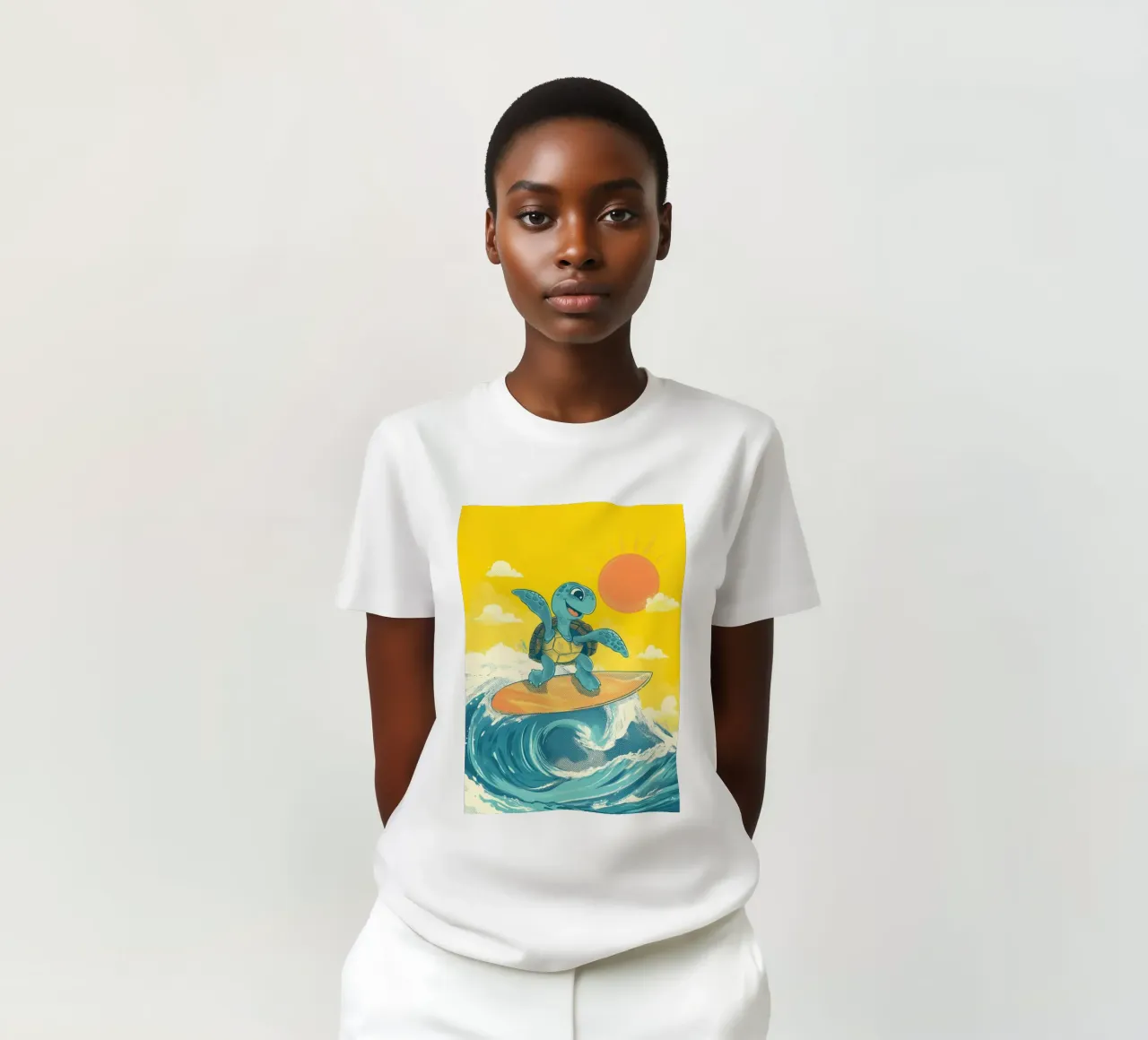 Surf's Up, Turtle! t-shirt by Kiara