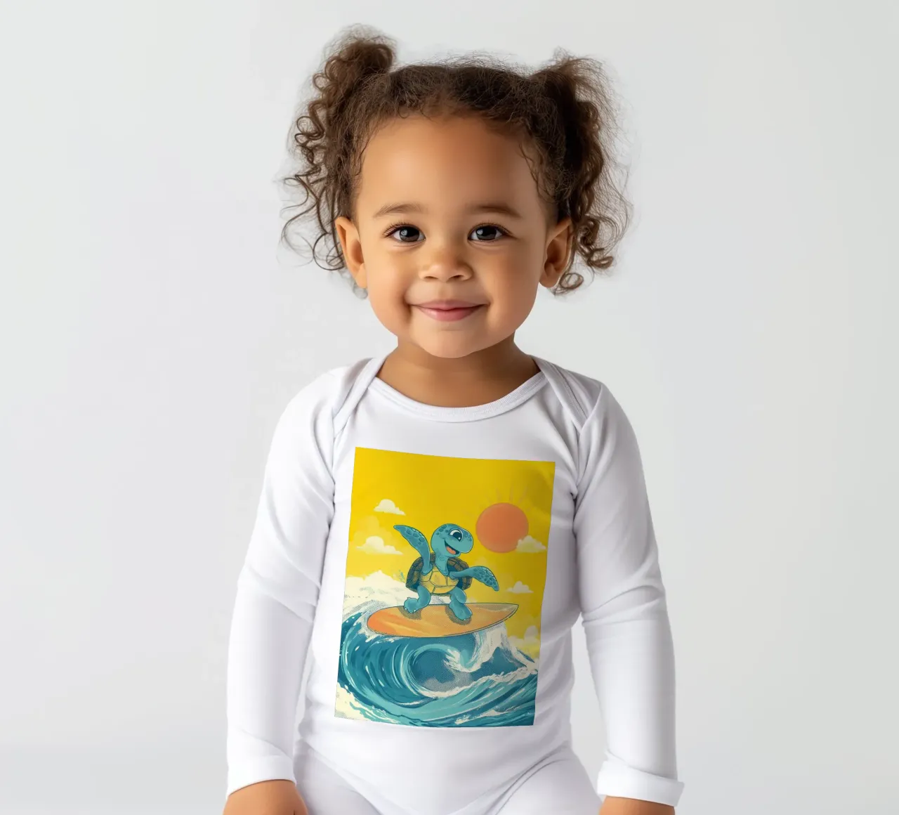 Surf's Up, Turtle! body neonato maniche lunghe da Kiara