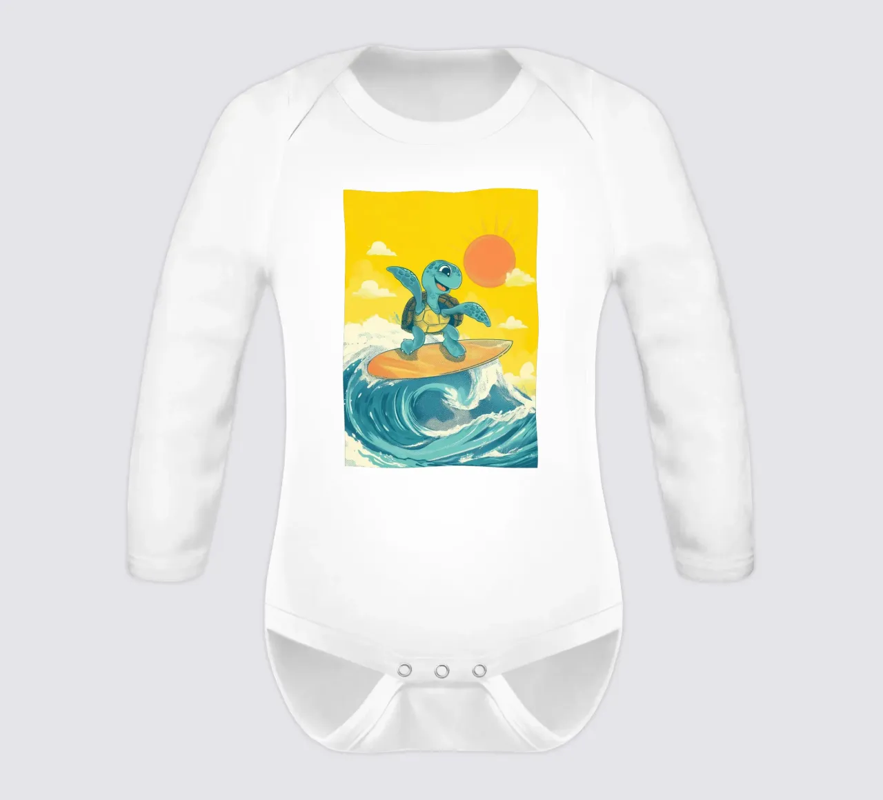 Surf's Up, Turtle! body neonato maniche lunghe da Kiara