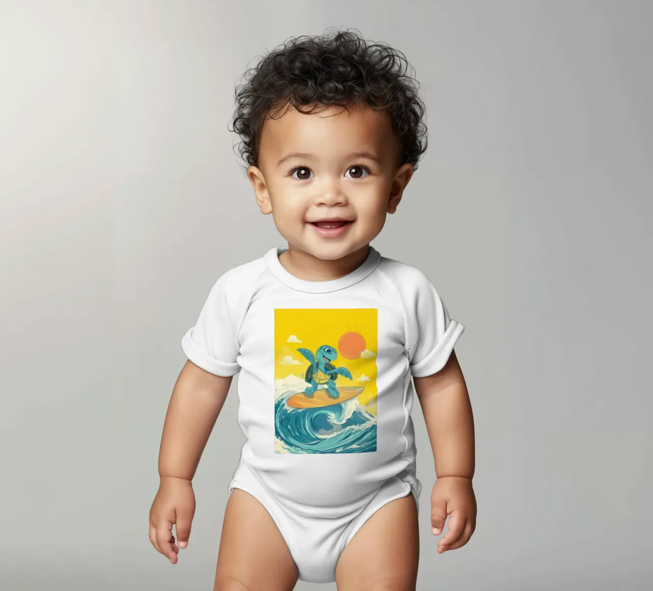 Surf's Up, Turtle! body neonato maniche corte da Kiara