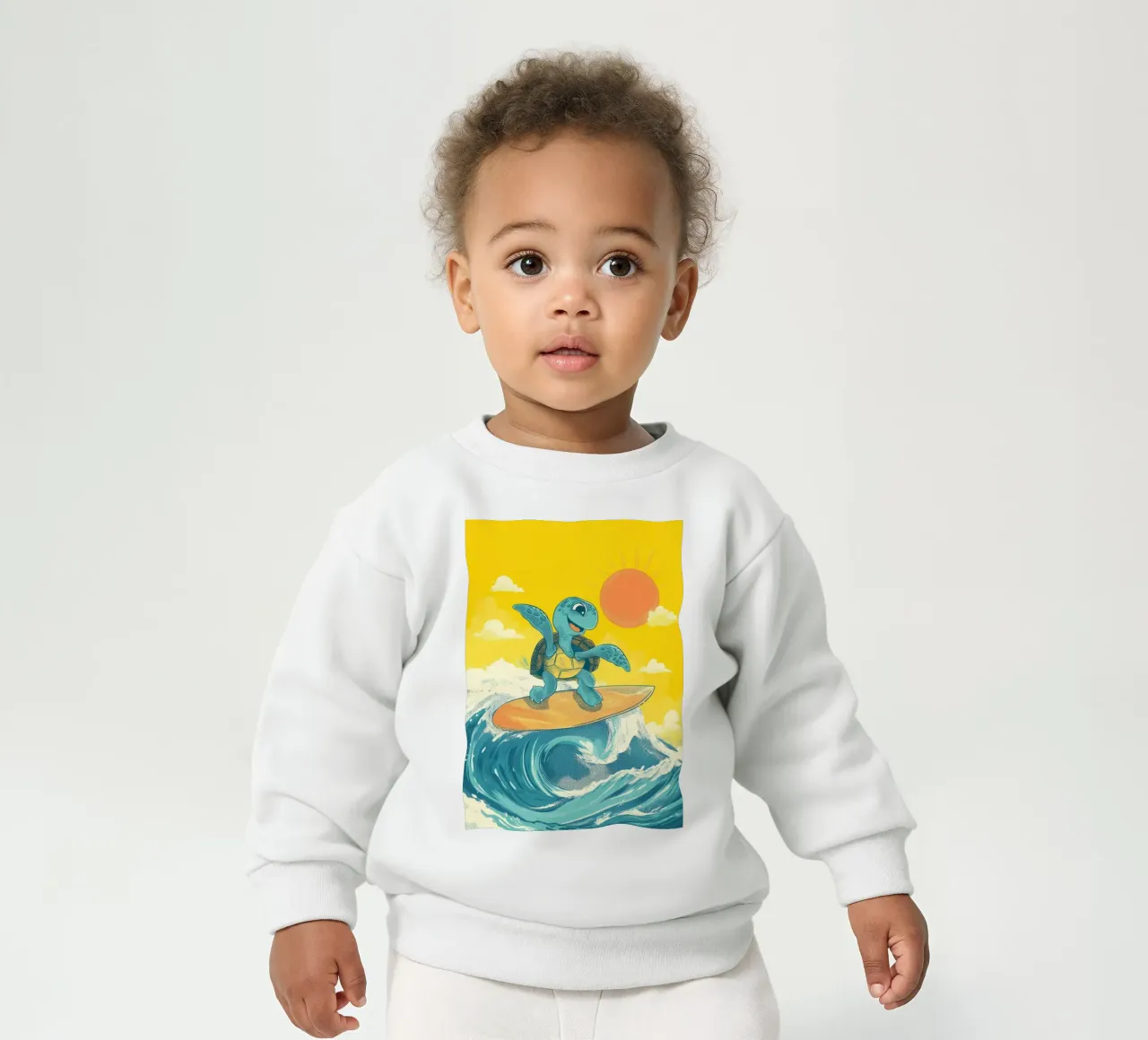 Surf's Up, Turtle! felpa neonato da Kiara