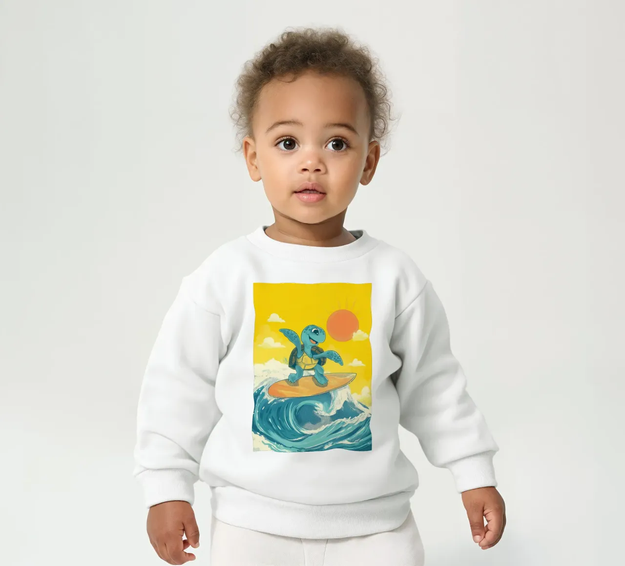 Surf's Up, Turtle! felpa neonato da Kiara