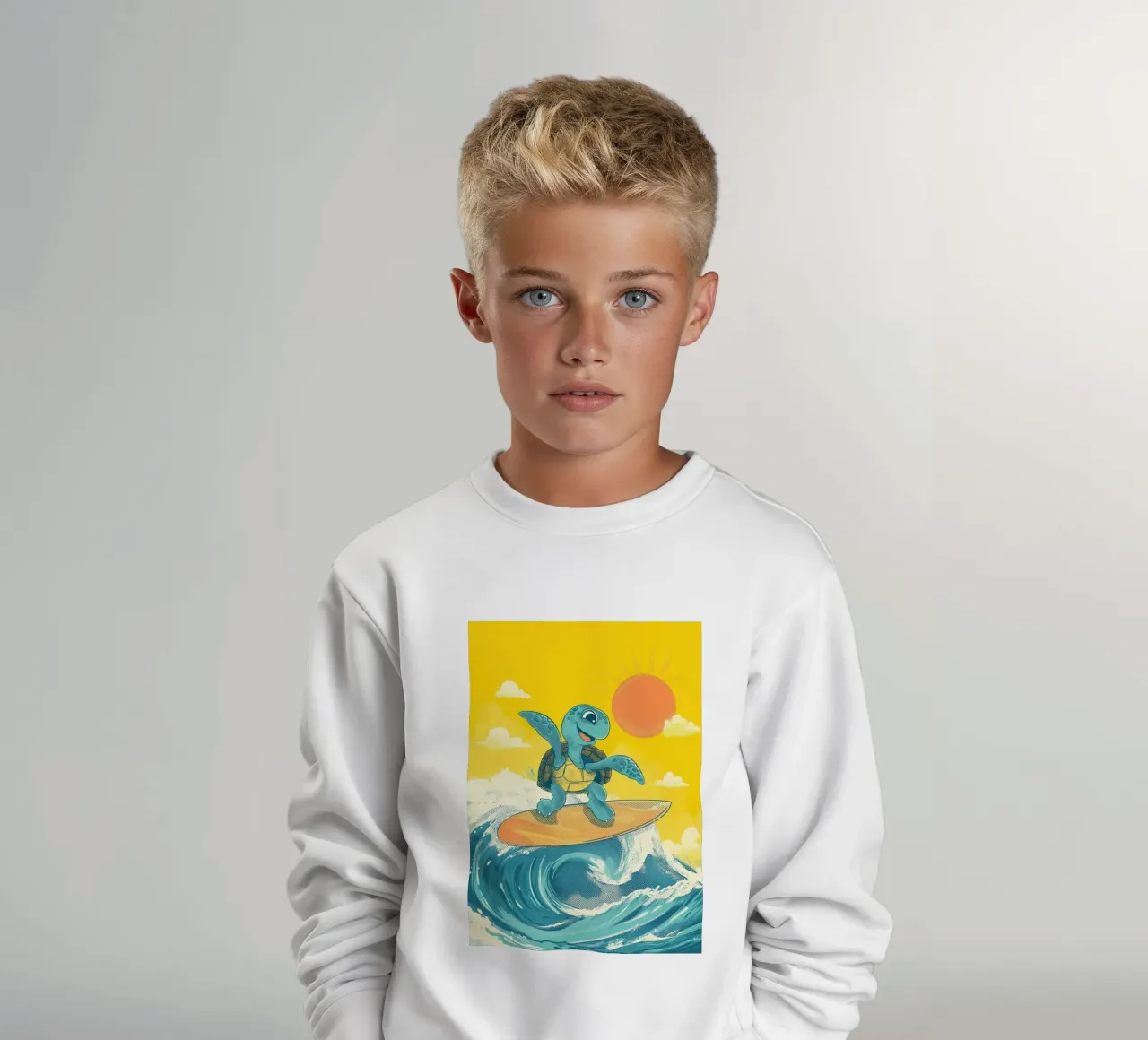 Surf's Up, Turtle! felpa bambino da Kiara