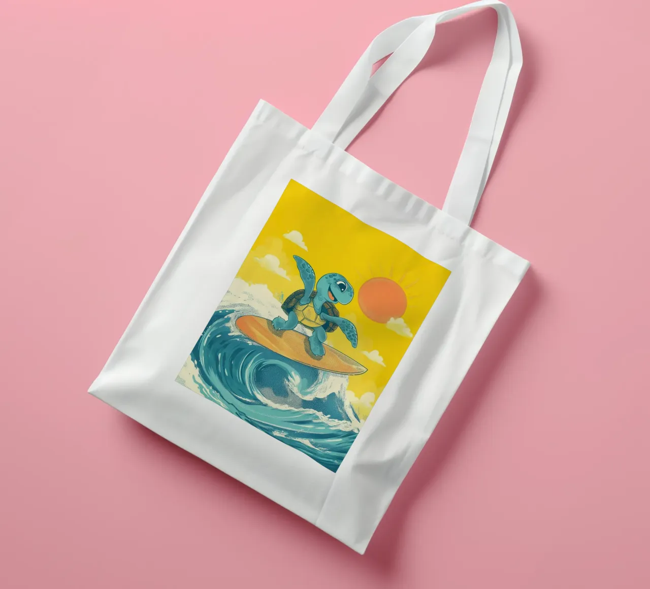 Surf's Up, Turtle! borsa in juta da Kiara