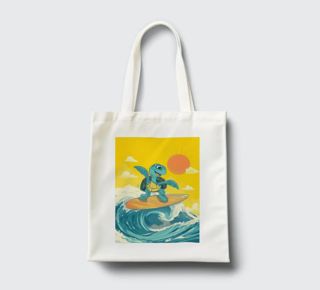 Surf's Up, Turtle! borsa in juta da Kiara
