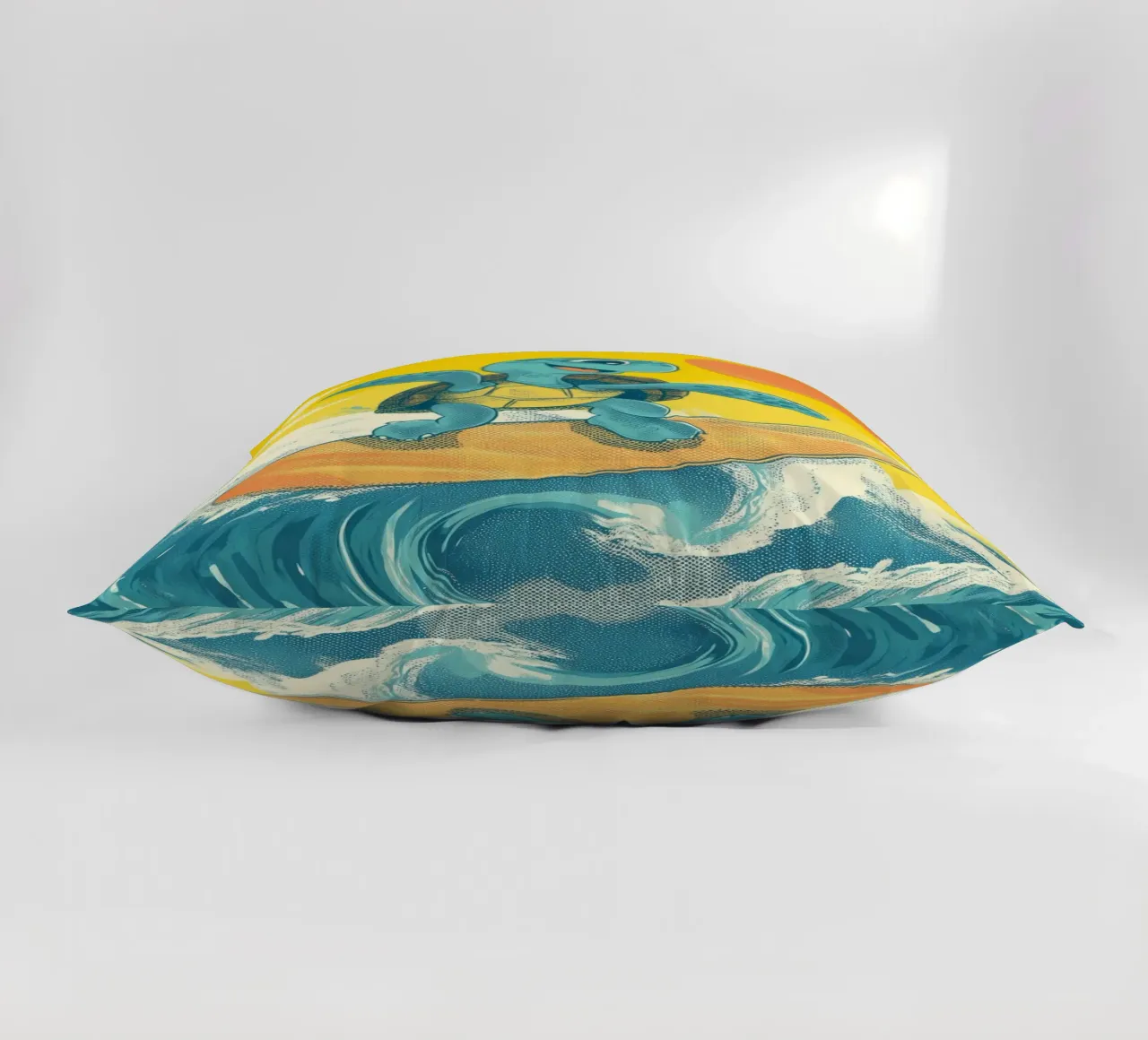 Surf's Up, Turtle! decorative cushion by Kiara
