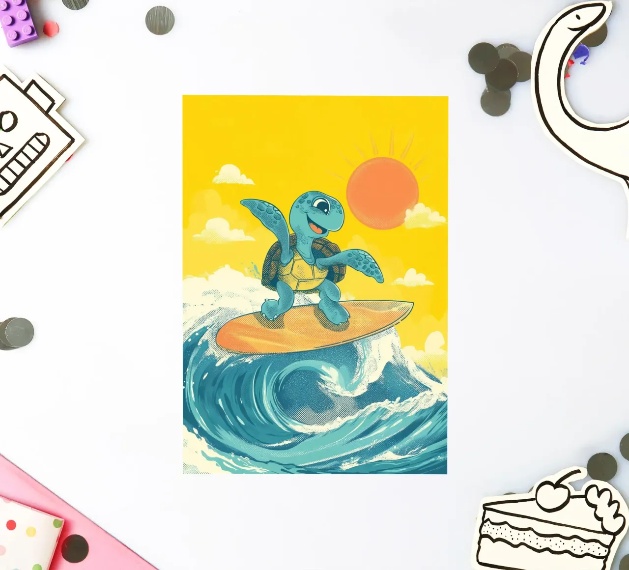 Surf's Up, Turtle! adesivo da Kiara