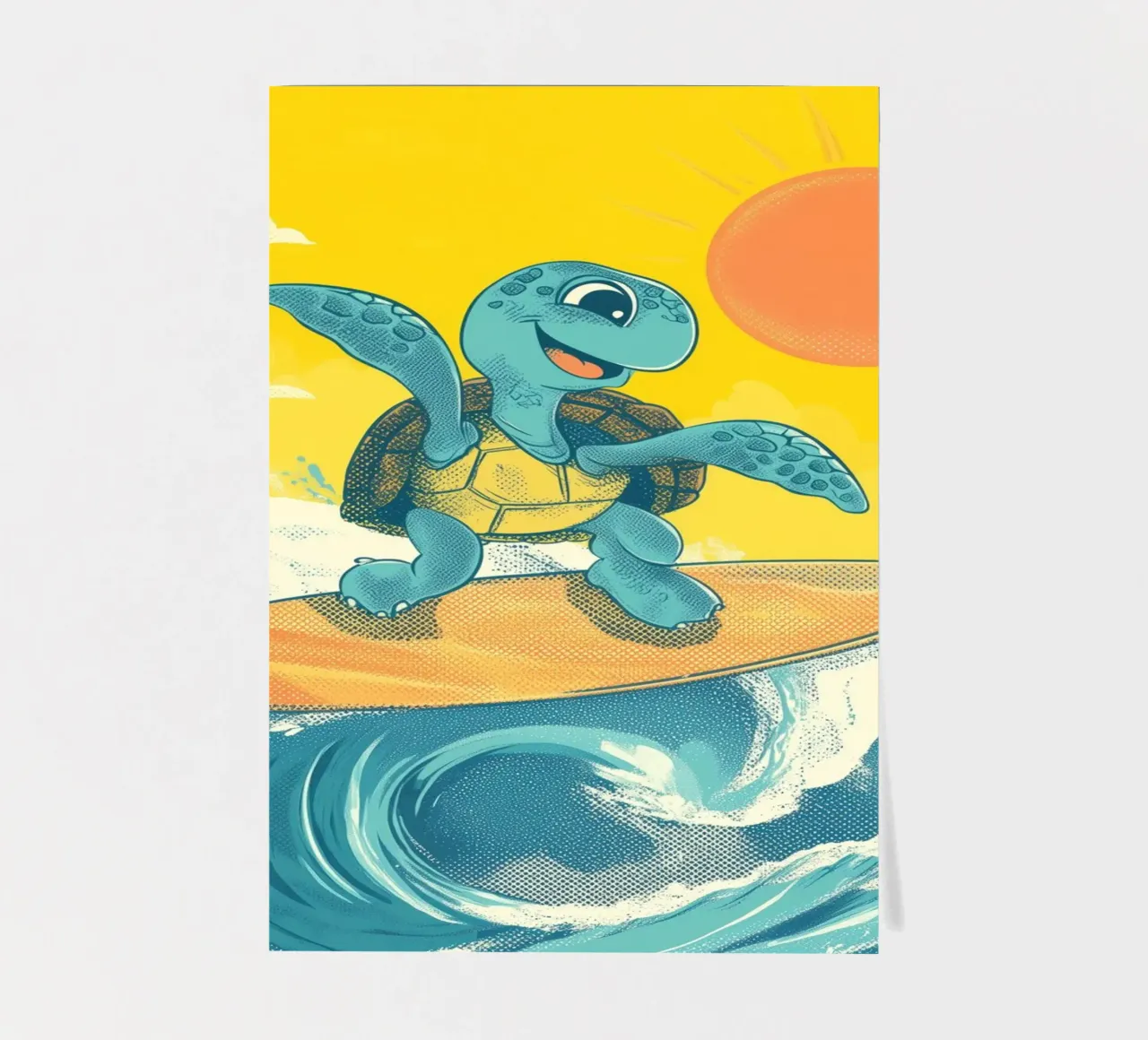 Surf's Up, Turtle! foglio adesivo da Kiara