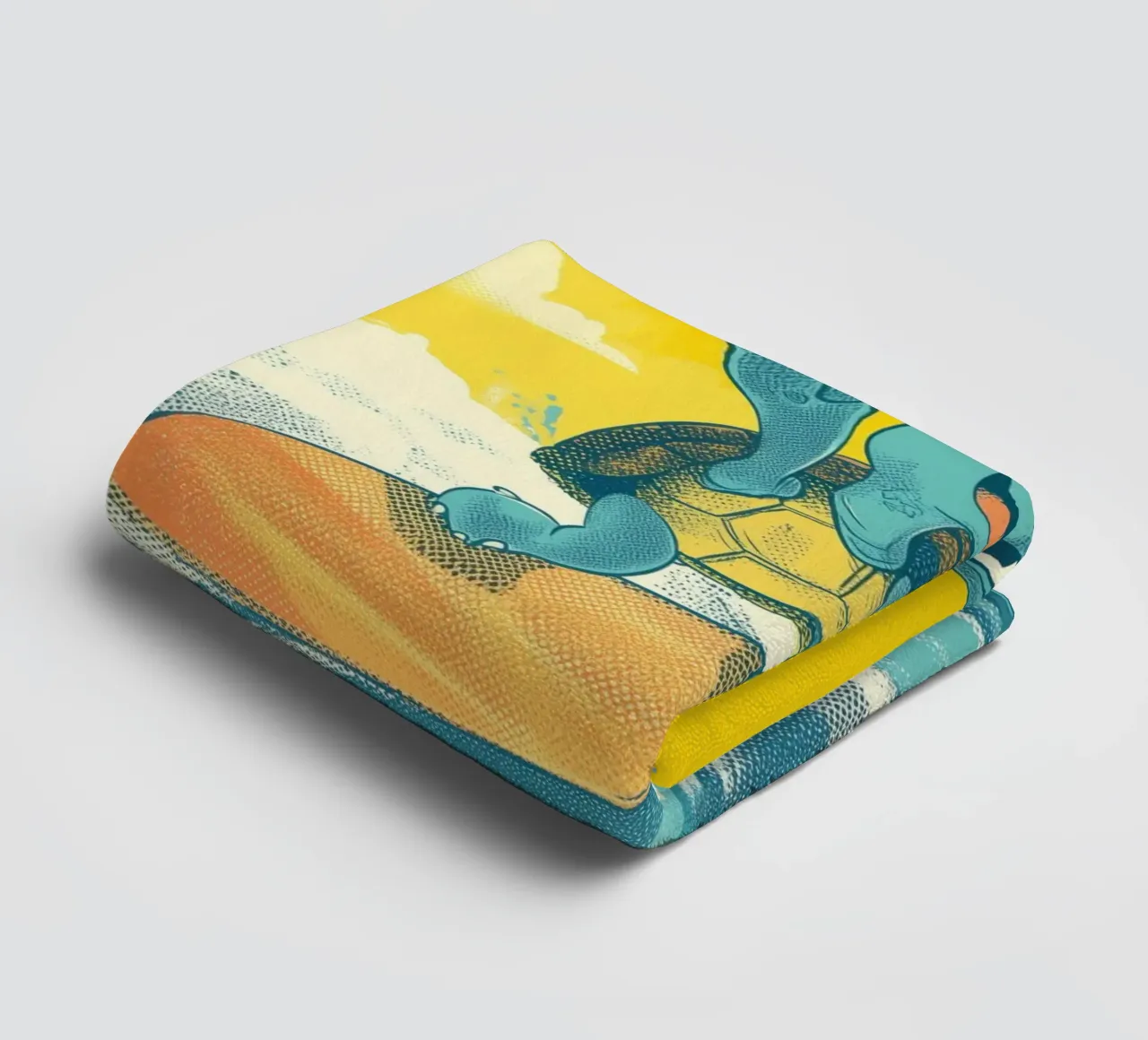 Surf's Up, Turtle! towel by Kiara