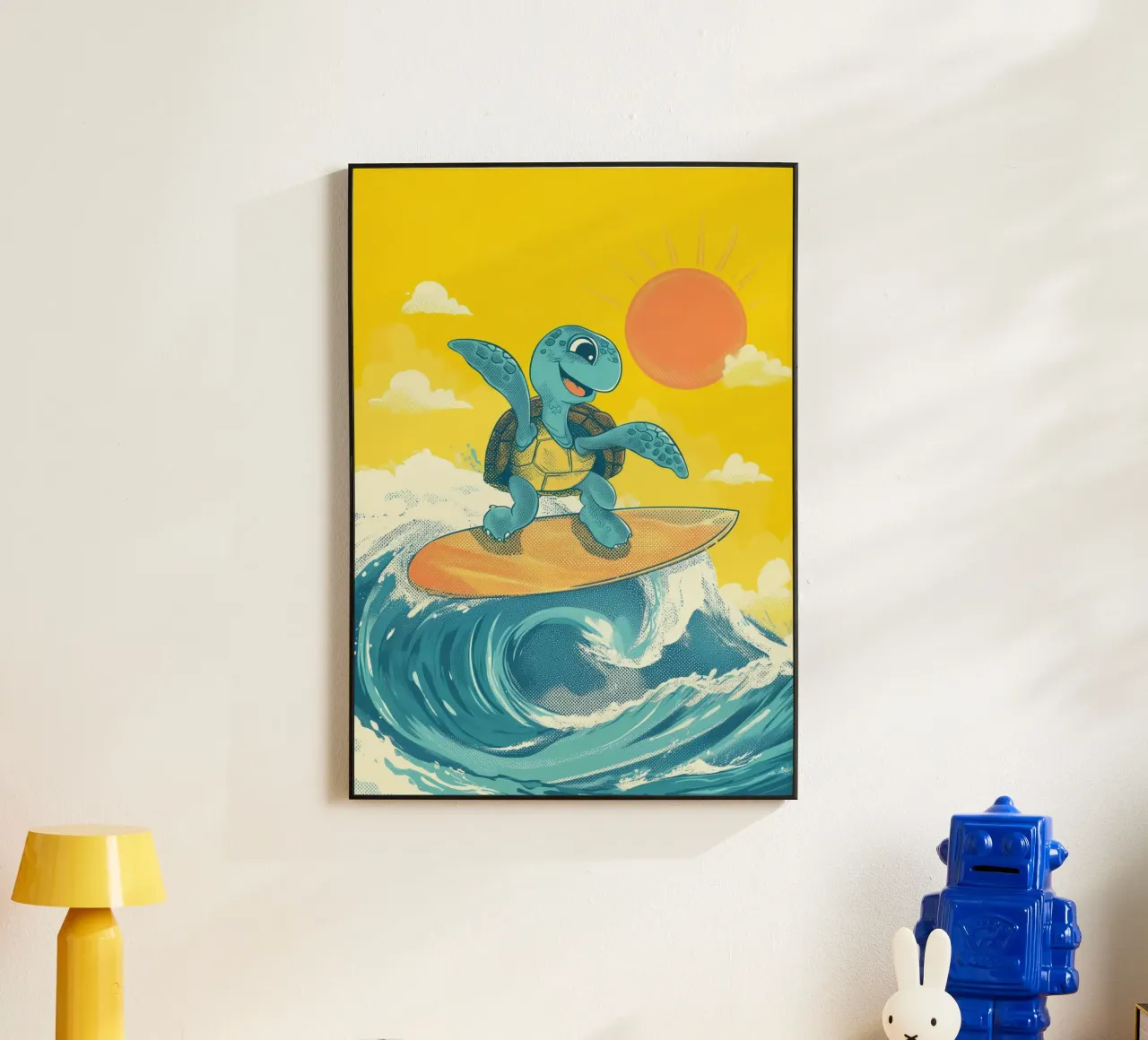 Surf's Up, Turtle! alluminio dibond da Kiara