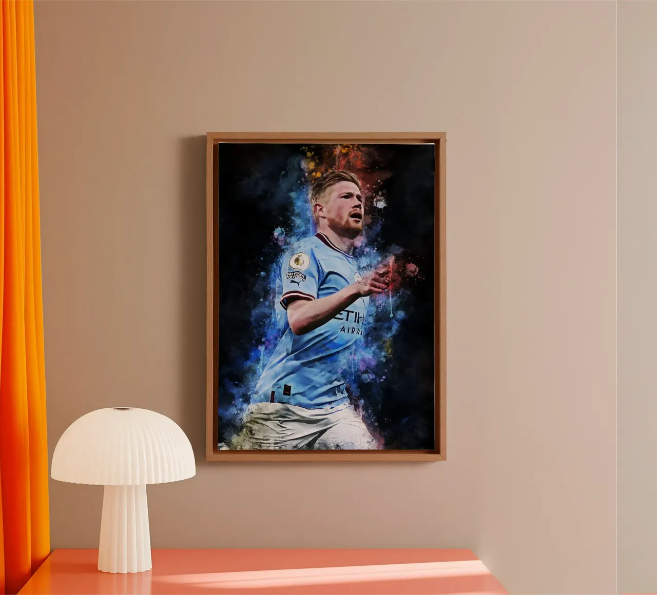 Kevin De Bruyne tela con Cornice a cassetta da MasterInkArt