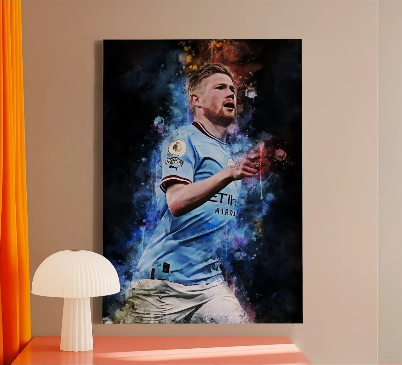 Kevin De Bruyne tela con Cornice a cassetta da MasterInkArt