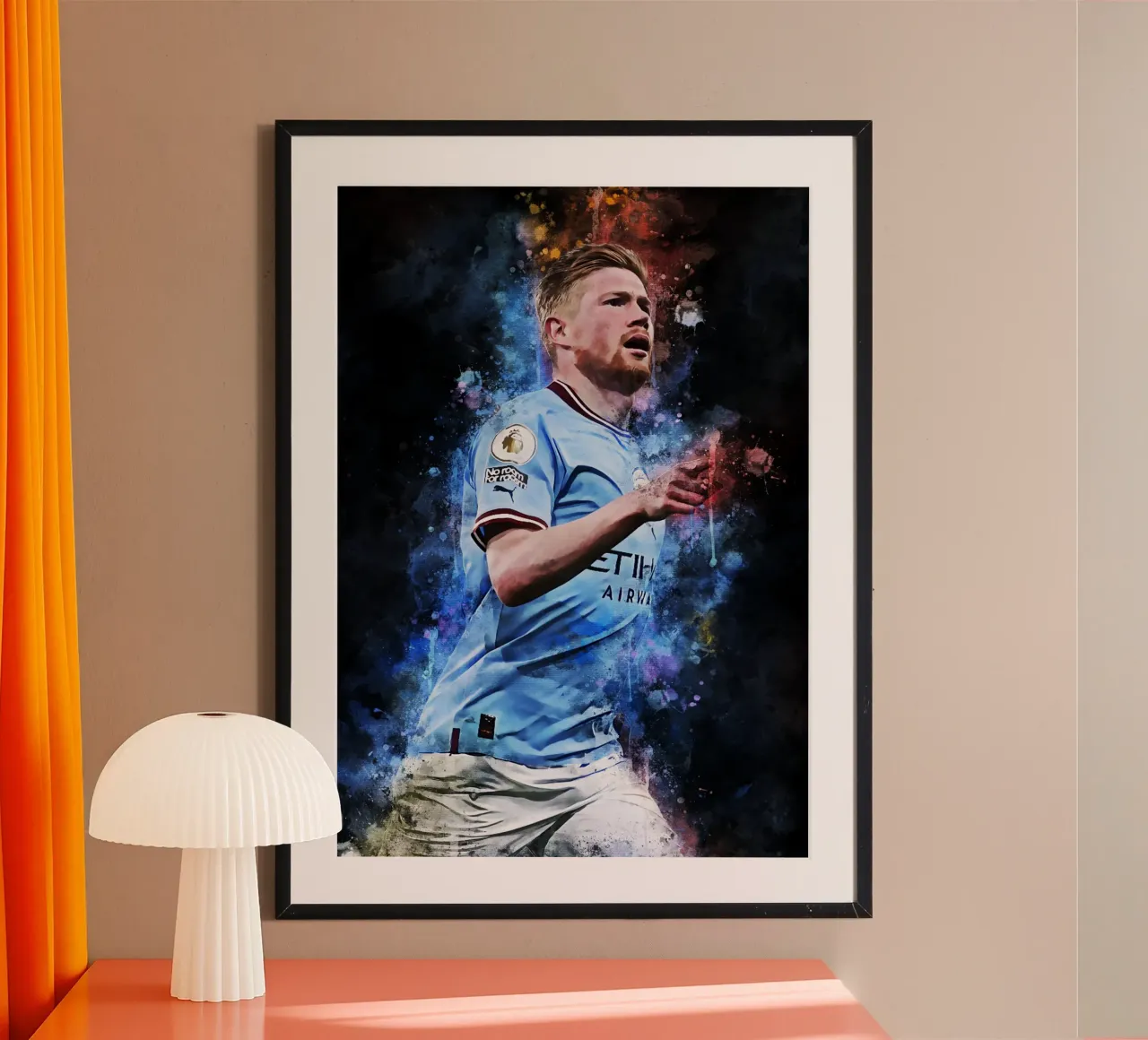 Kevin De Bruyne poster con telaio in legno da MasterInkArt