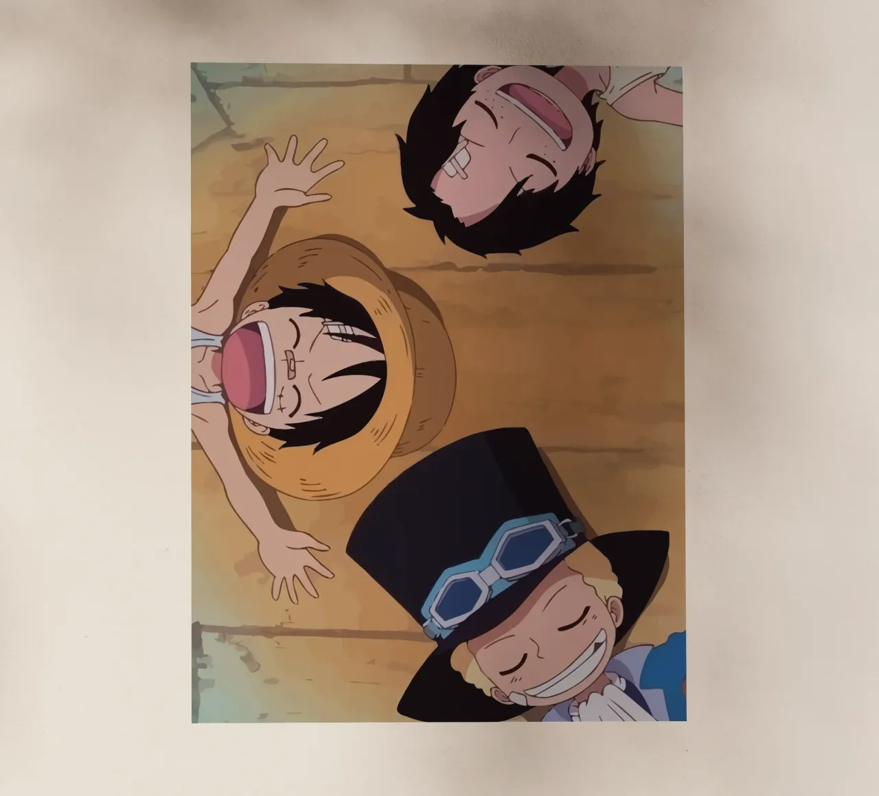 Luffy, Ace and Sabo One Piece pellicola backlit da Dumery Art