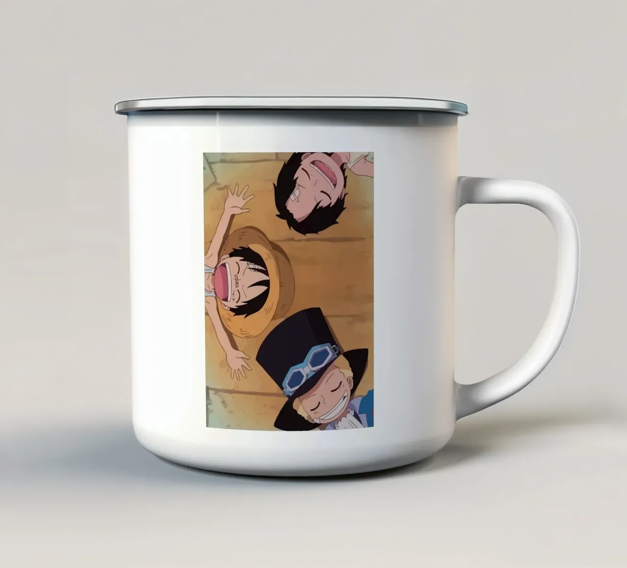 Luffy, Ace and Sabo One Piece tazza in smalto da Dumery Art
