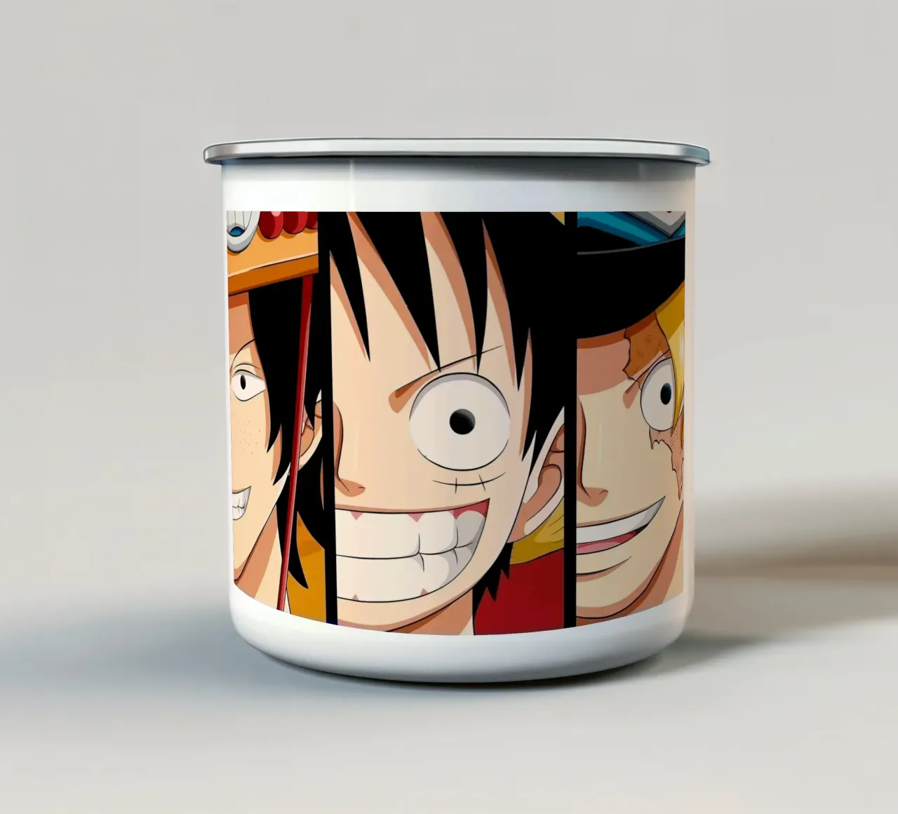 Luffy, Ace and Sabo One Piece tazza in smalto da Dumery Art