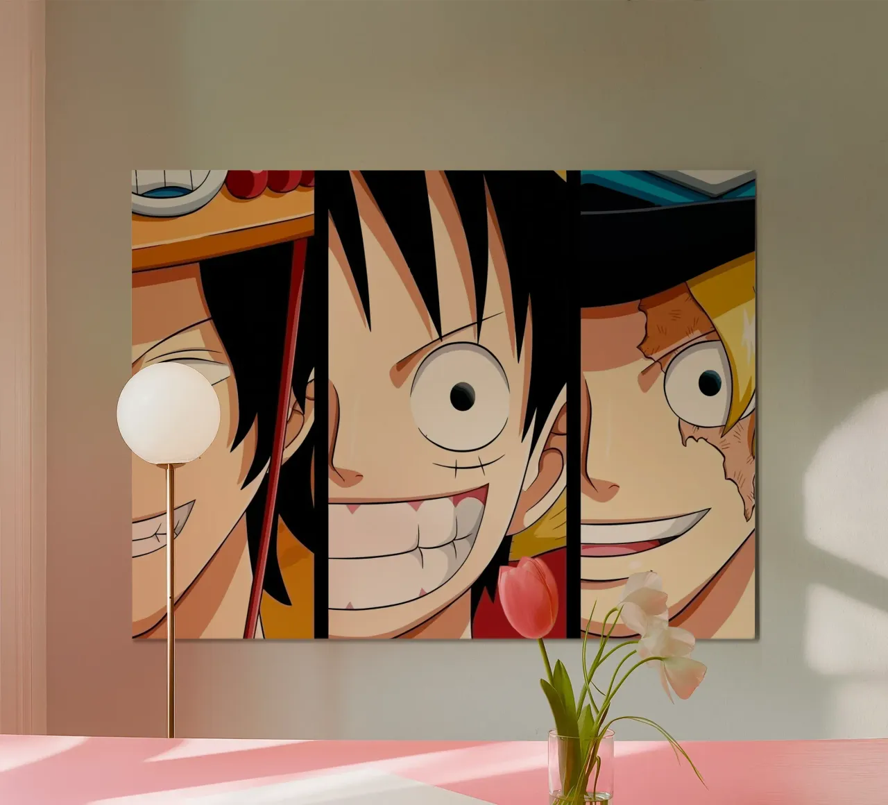 Luffy, Ace and Sabo One Piece poster con telaio in plastica da Dumery Art