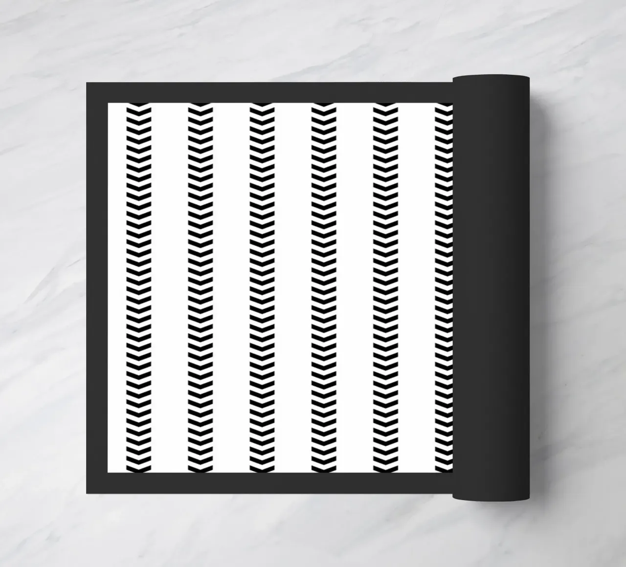 Minimal Basic Mudcloth Frecce a strisce | Nero su bianco zerbino da Beauty in Simplicity