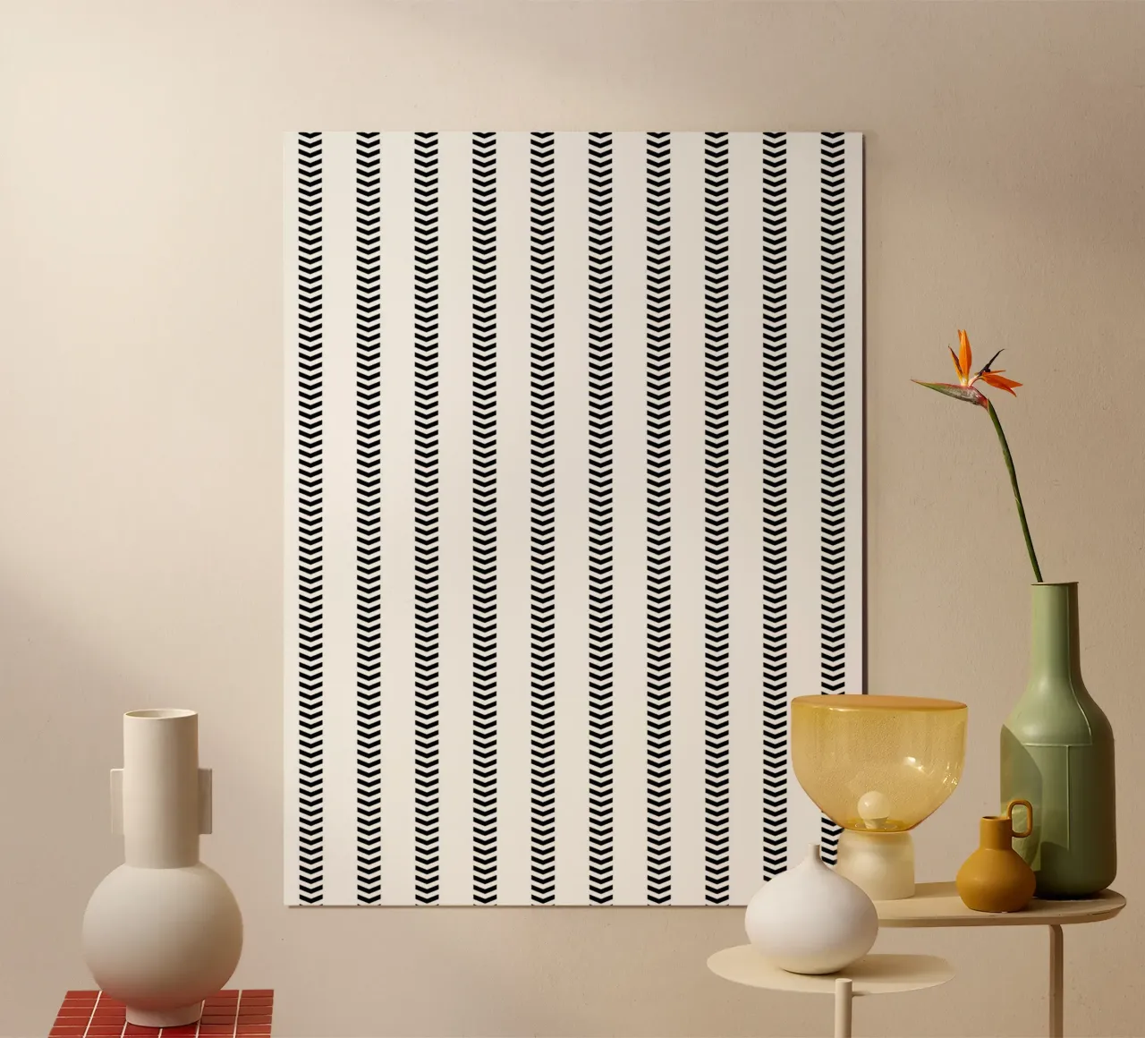 Minimal Basic Mudcloth Frecce a strisce | Nero su bianco carta hahnemühle da Beauty in Simplicity