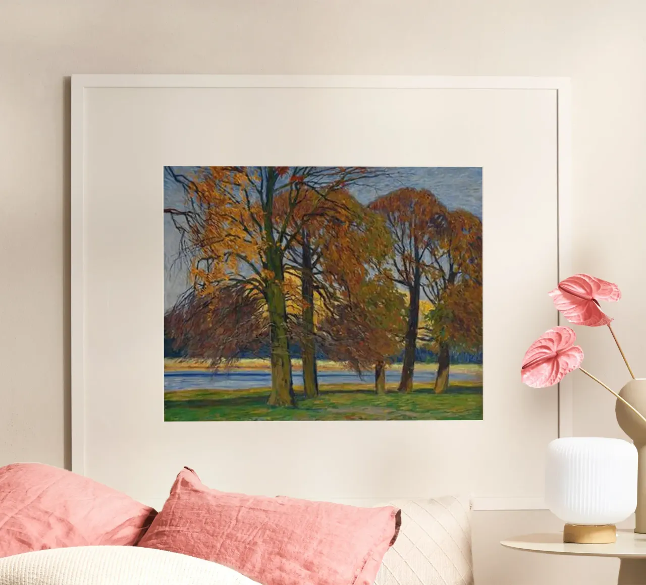 alberi in autunno poster con telaio in alluminio da iding store