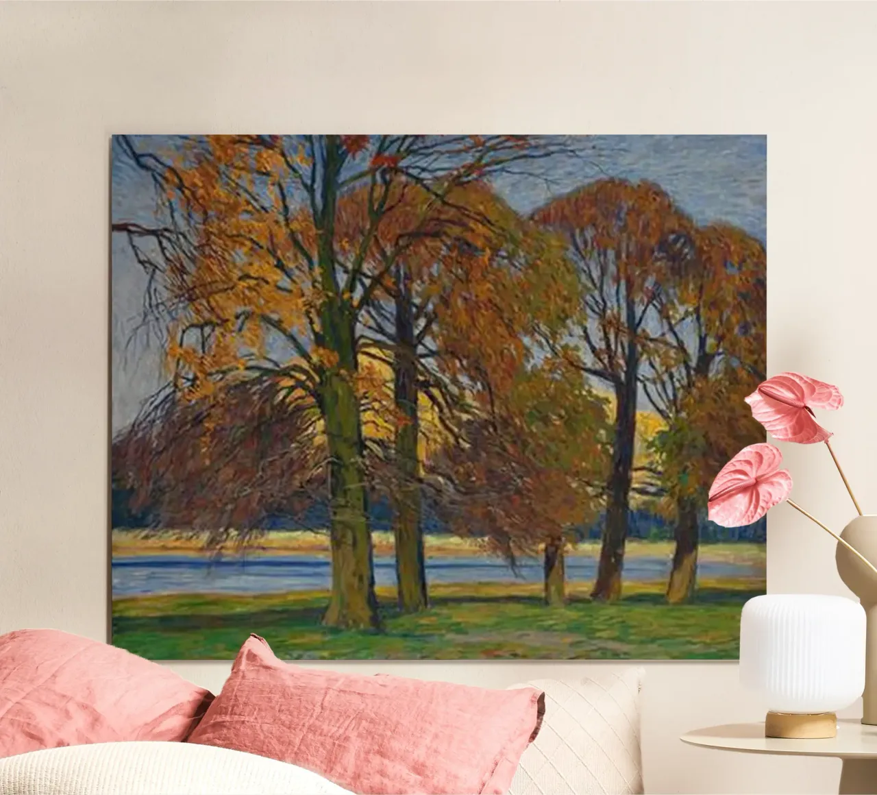 alberi in autunno poster con telaio in alluminio da iding store