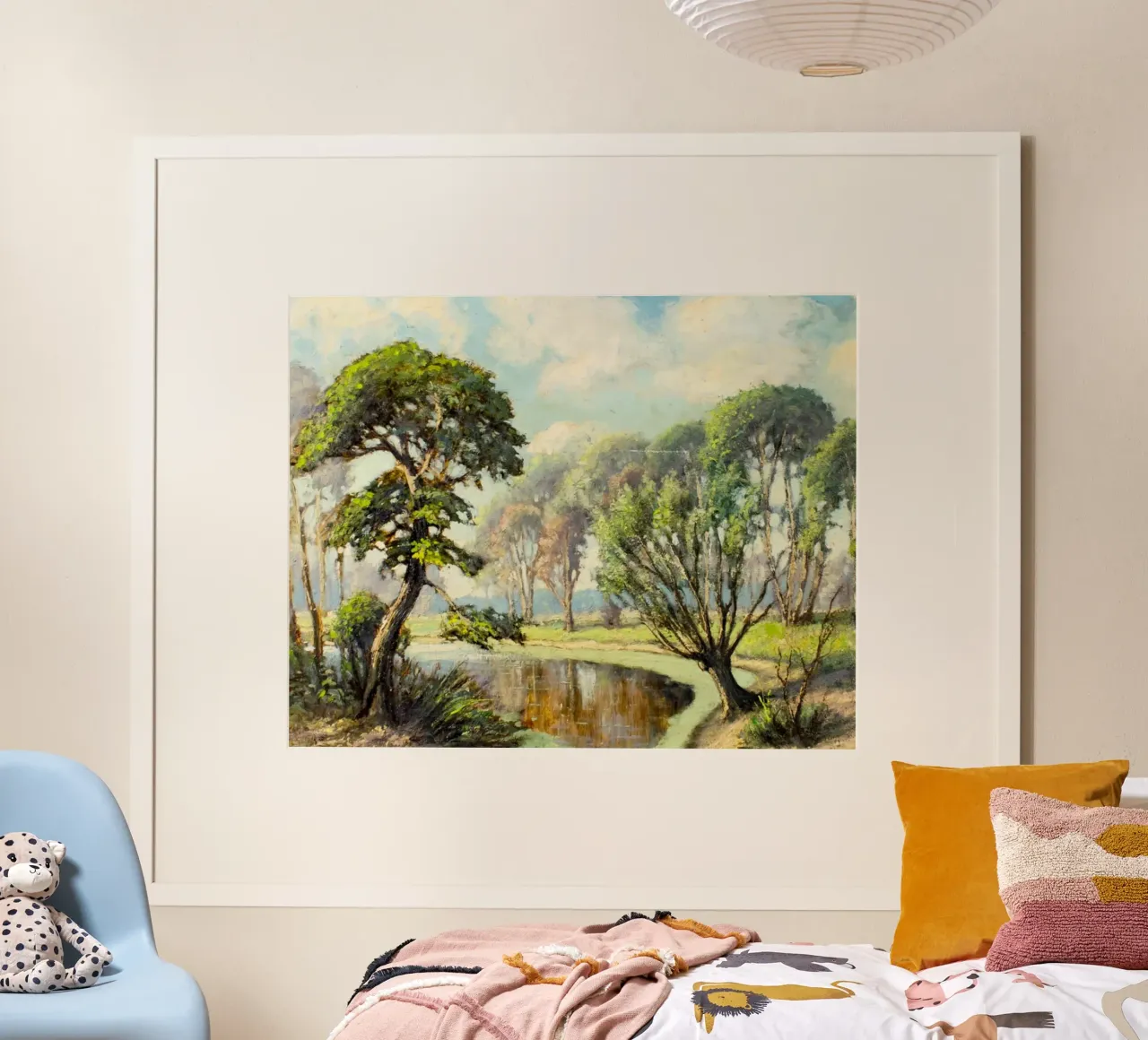 alberi che crescono in fila poster con telaio in legno da iding store