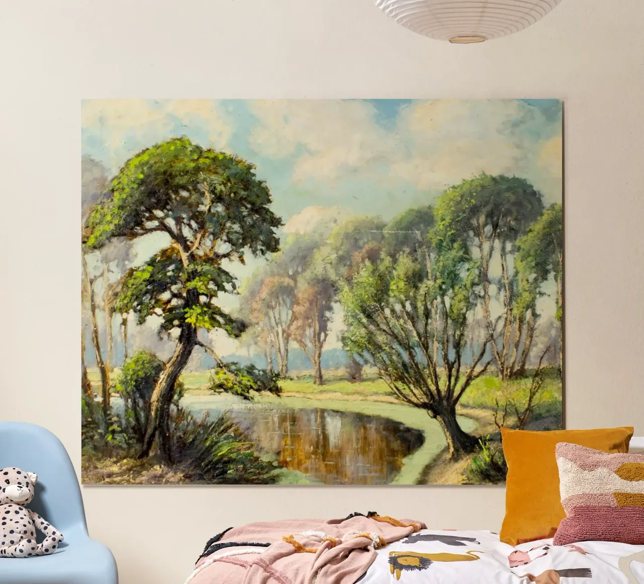 alberi che crescono in fila poster con telaio in legno da iding store