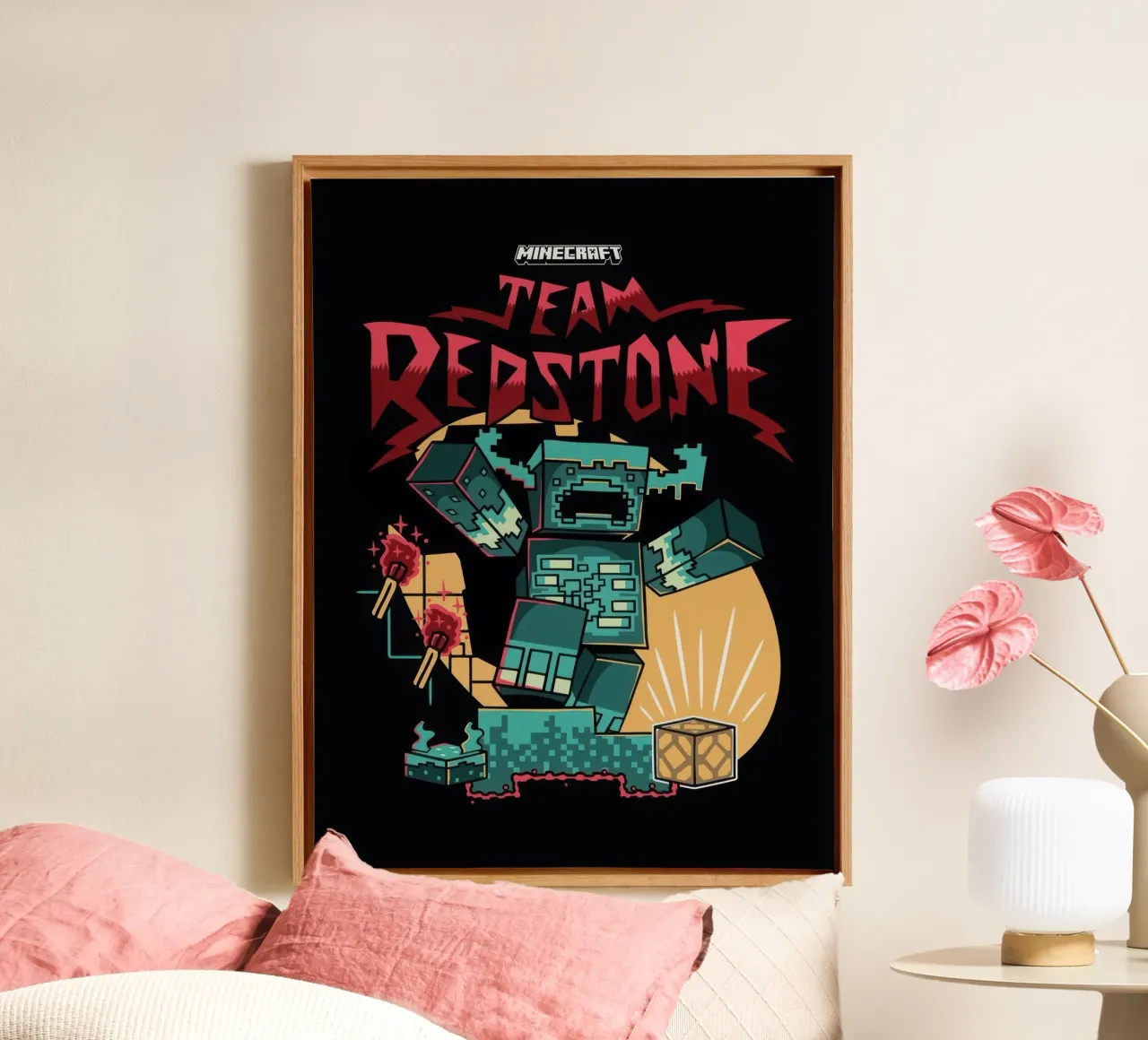 minecraft team redstone tela con Cornice a cassetta da mix mate