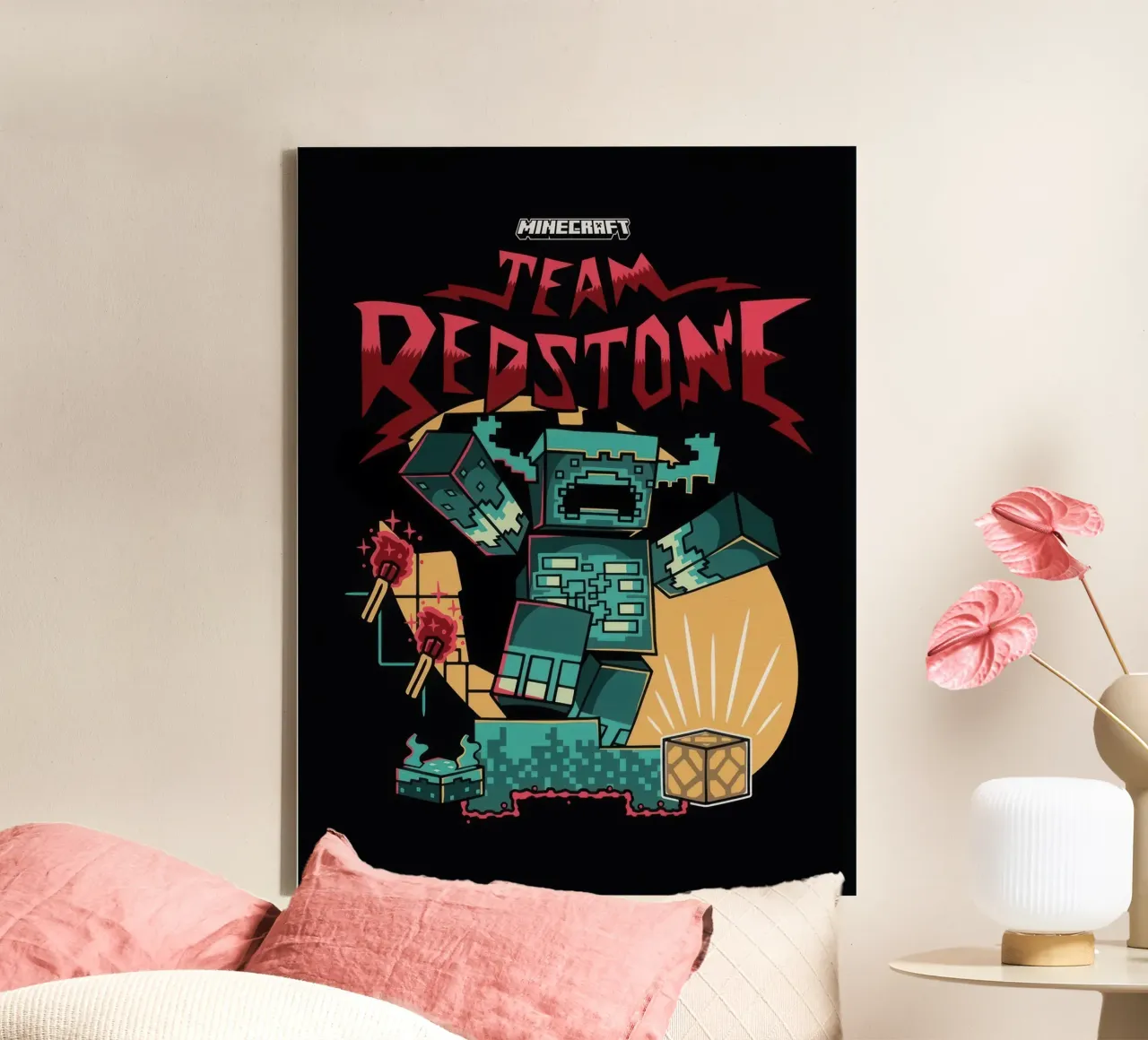 minecraft team redstone tela con Cornice a cassetta da mix mate