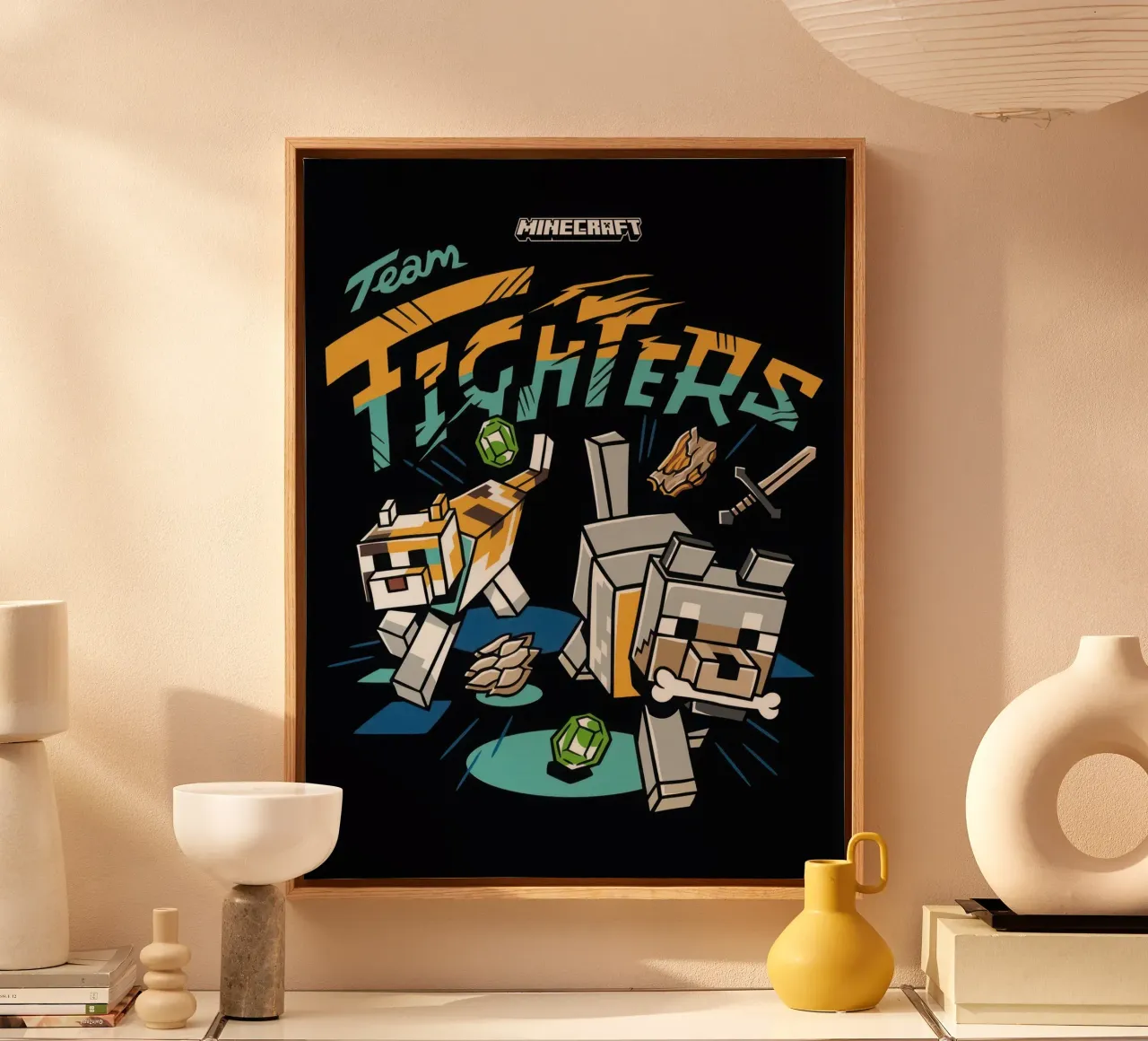 minecraft team vechters canvas met Baklijst van mix mate