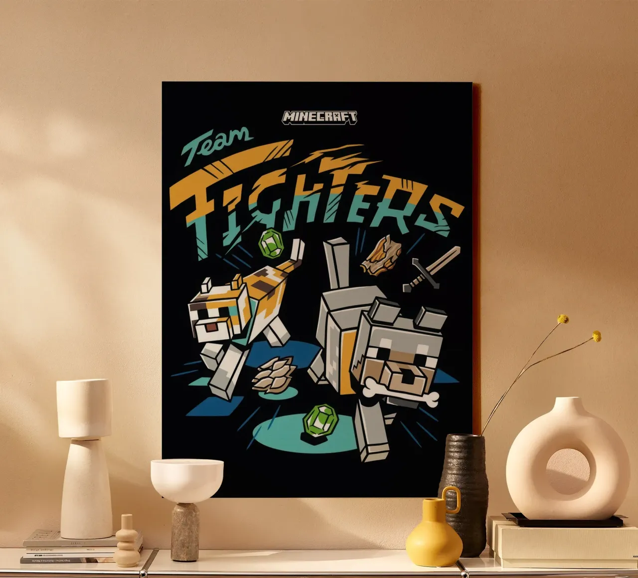 minecraft team vechters canvas met Baklijst van mix mate