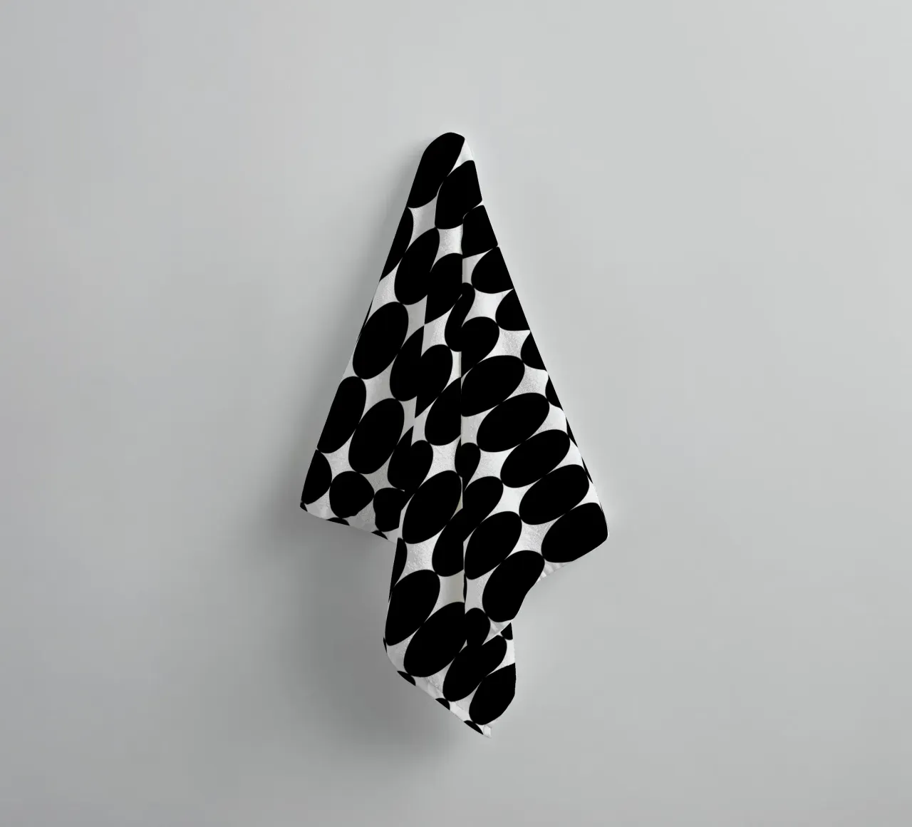 Minimalist Geometric Scandinavian Circles | Black on White towel by Beauty in Simplicity