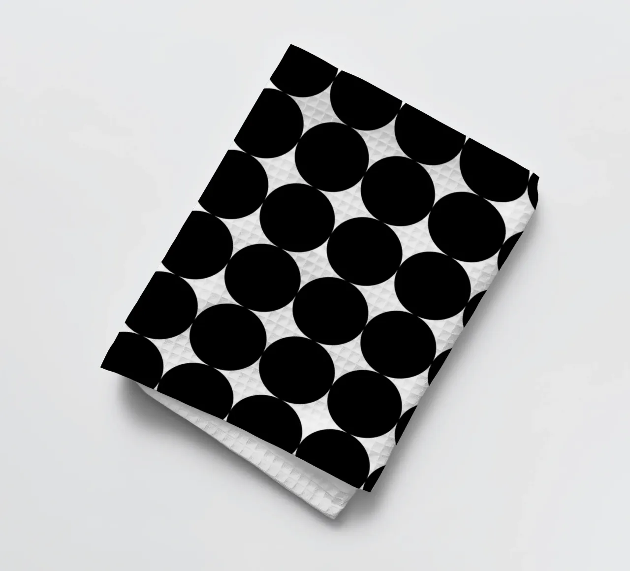 Minimalist Geometric Scandinavian Circles | Black on White tea towel by Beauty in Simplicity