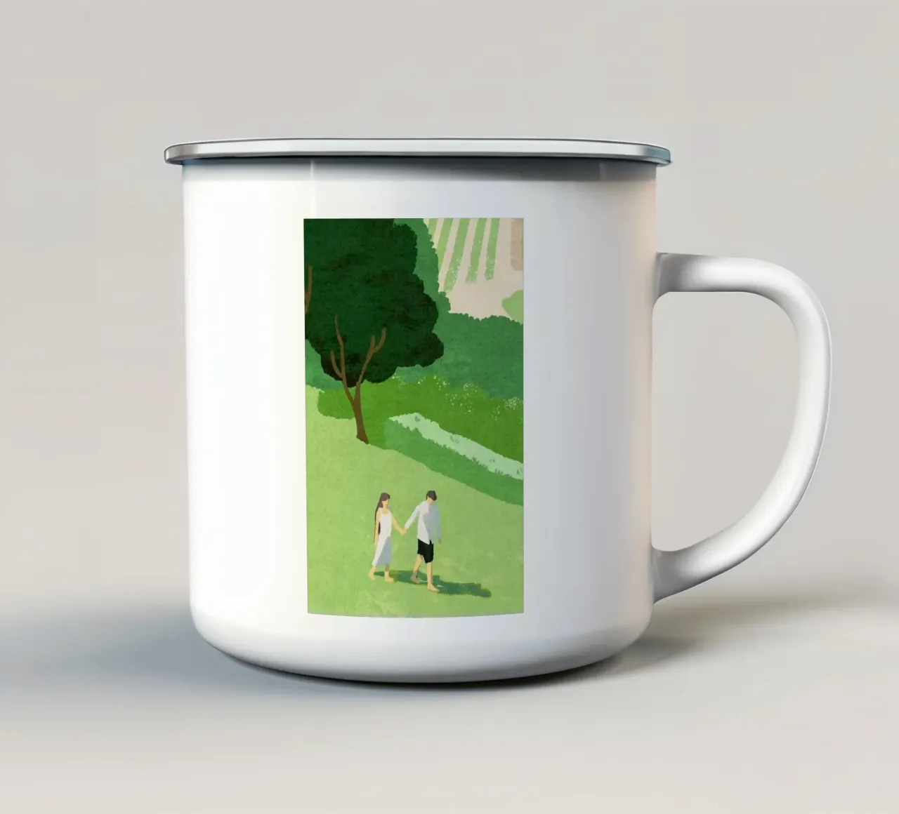 couple tazza in smalto da mip of map