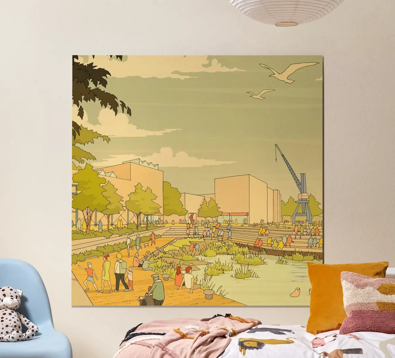 pathway lake walkers poster con telaio in alluminio da mip of map
