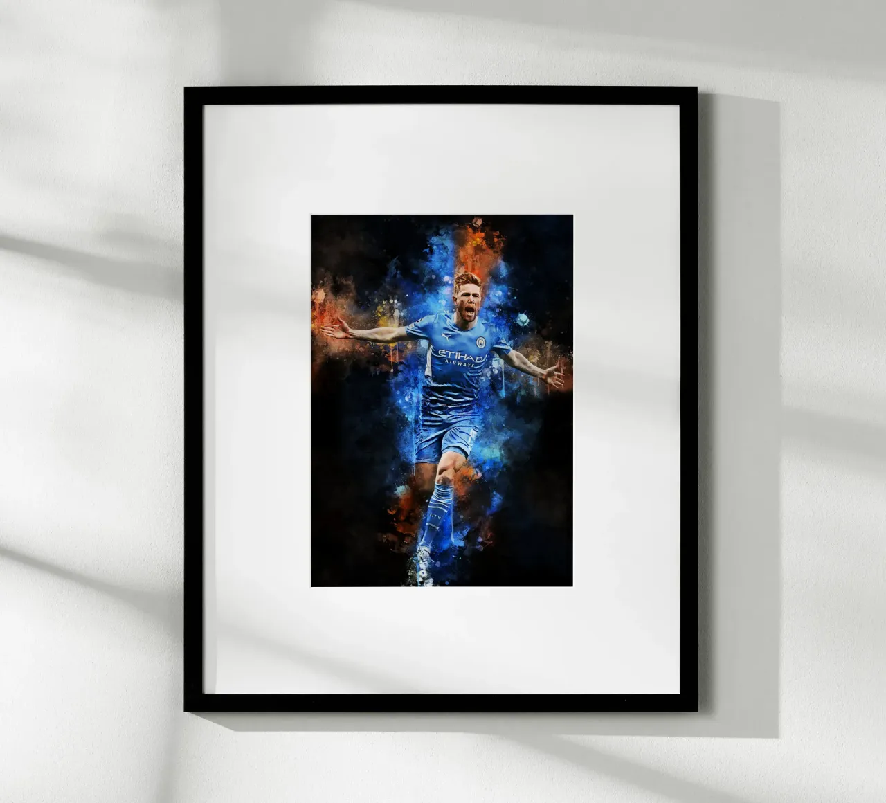 Kevin De Bruyne poster con telaio in plastica da MasterInkArt