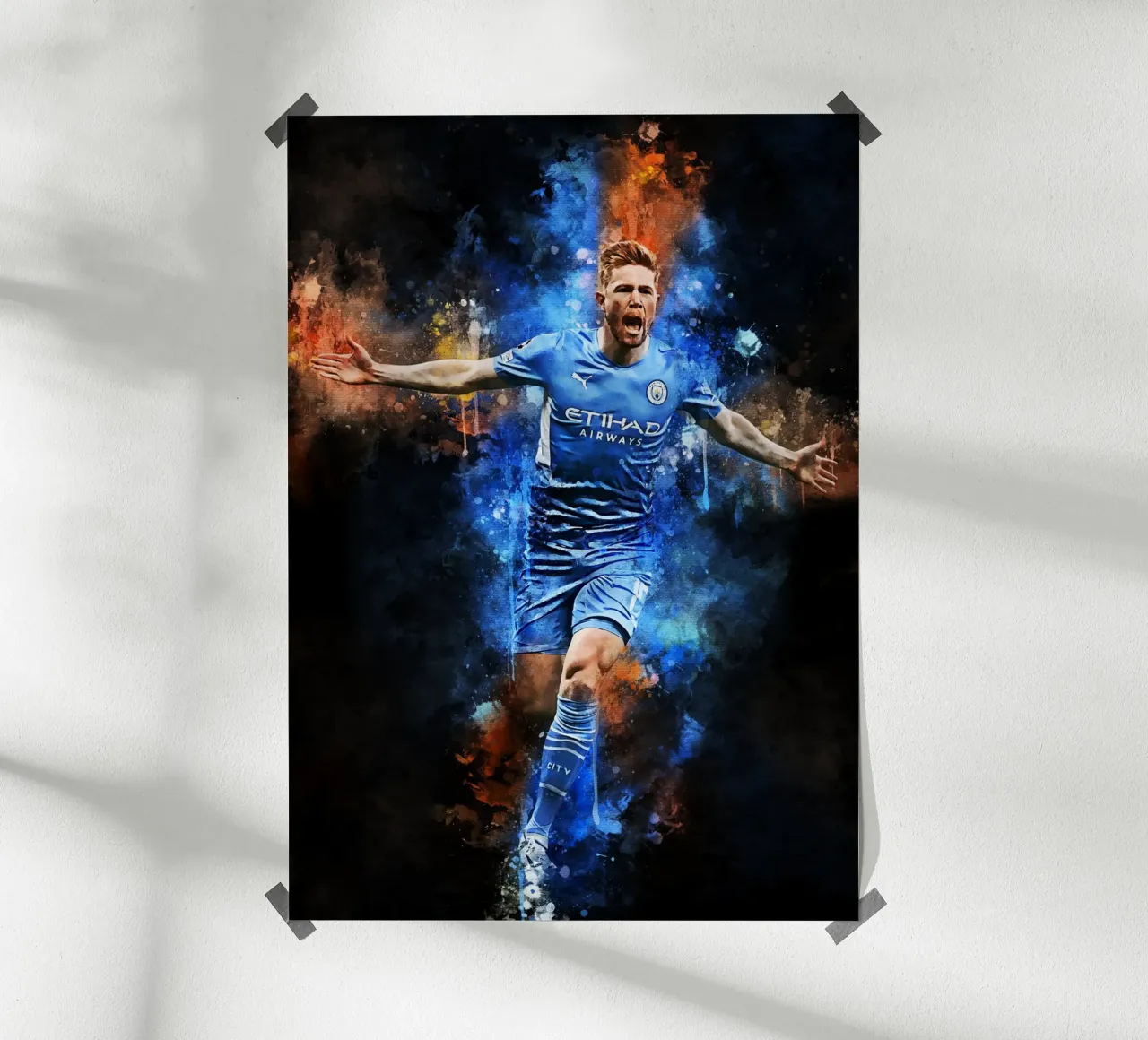 Kevin De Bruyne poster con telaio in plastica da MasterInkArt