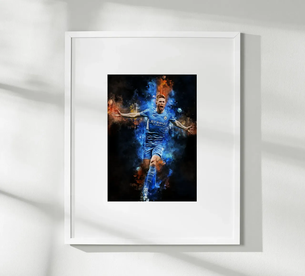 Kevin De Bruyne poster con telaio in plastica da MasterInkArt