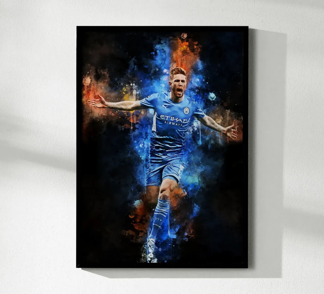 Kevin De Bruyne poster con telaio in plastica da MasterInkArt